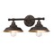 Westinghouse Iron Hill Wall Mount LED, 2-Light, Dimmable, 6.5W, Oil Rubbed Bronze and Metal Shade 6132900 - alternate 2